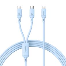 Cavo di ricarica rapida Baseus Silky Series da 1,5 m e 100 W da USB-C/Type-C a Dual Type-C (blu galassia)