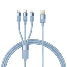 Baseus StarSpeed ​​1,5 m USB a Micro USB, 8 pin, Tipo-C 100 W Cavo dati di ricarica rapida 7,5 W per iPhone (Galaxy Blue)