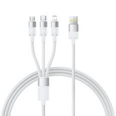Baseus StarSpeed ​​1,5 m USB a Micro USB, 8 pin, Tipo-C 100 W Cavo dati di ricarica rapida 18 W per iPhone (bianco luna)