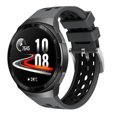 Per Huawei Watch GT 2e Cinturino in silicone con foro tondo a due colori (grigio nero)