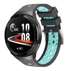 Per Huawei Watch GT 2e Cinturino in silicone con foro tondo a due colori (grigio verde)