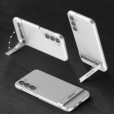 Per Samsung Galaxy S23+ 5G GKK Triumph Custodia ultra sottile a copertura totale con supporto (argento)