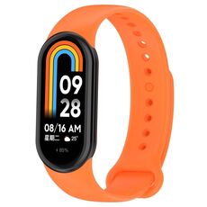Per cinturino di ricambio per spina in silicone tinta unita Xiaomi Mi Band 8 (arancione)