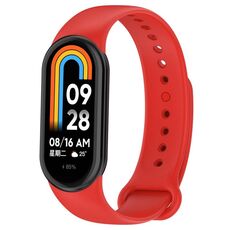 Per cinturino di ricambio per spina in silicone tinta unita Xiaomi Mi Band 8 (rosso)