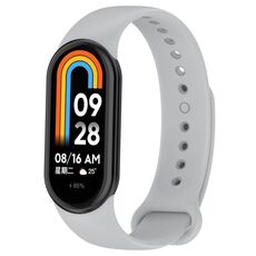 Per cinturino di ricambio per spina in silicone tinta unita Xiaomi Mi Band 8 (grigio)