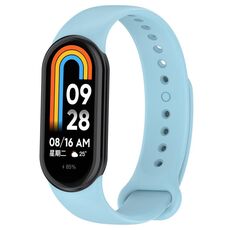 Per cinturino di ricambio per spina in silicone tinta unita Xiaomi Mi Band 8 (blu)