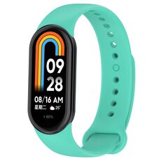 Per cinturino di ricambio per spina in silicone tinta unita Xiaomi Mi Band 8 (verde acqua)