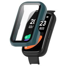 Per Keep Band B3 PC + custodia protettiva per orologio integrata con pellicola in vetro temperato (verde pino)