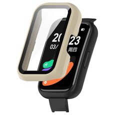 Per Keep Band B3 PC + custodia protettiva per orologio integrata con pellicola in vetro temperato (bianco avorio)