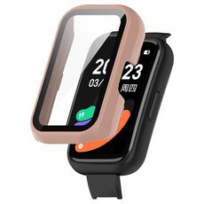 Per Keep Band B3 PC + custodia protettiva per orologio integrata con pellicola in vetro temperato (rosa)
