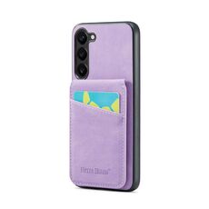 Per Samsung Galaxy S23 + 5G Fierre Shann Crazy Horse Porta carte Cover posteriore Custodia per telefono in PU (viola)