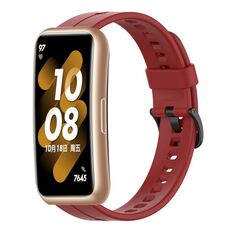Per Huawei Band 7 cinturino in silicone tinta unita (rosso)