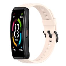 Per Huawei Band 6 cinturino in silicone tinta unita (rosa)