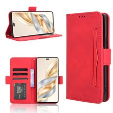 Per Honor X60 Pro 5G / X9C 5G Custodia in pelle con texture in vitello e slot per schede (rosso)