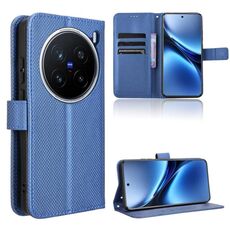 Per vivo X200 Pro 5G Custodia per telefono in pelle con texture a diamante (blu)