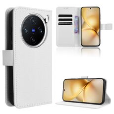 Per vivo X200 Pro mini 5G Custodia in pelle con texture a diamante (bianca)