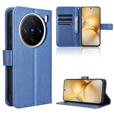 Per vivo X200 Pro mini 5G Custodia in pelle con texture a diamante (blu)