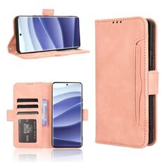 Per Redmi Note 14 Pro+ 5G Custodia in pelle con texture in vitello e slot per schede (rosa)
