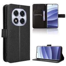 Per Redmi Note 14 Pro+ 5G Custodia in pelle con texture a diamante (nero)
