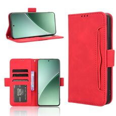 Per Xiaomi 15 Custodia in pelle con slot per schede e texture in vitello (rosso)