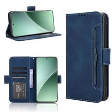 Per Xiaomi 15 Custodia in pelle con slot per schede e texture in vitello (blu)