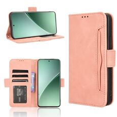 Per Xiaomi 15 Pro Custodia in pelle con slot per schede e texture in vitello (rosa)