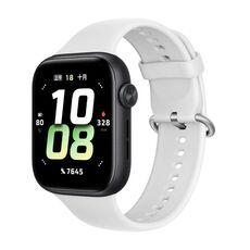 Per Honor Watch 5 cinturino in silicone morbido con fibbia argentata tinta unita (bianco)