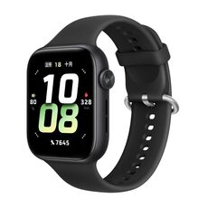 Per Honor Watch 5 cinturino in silicone morbido con fibbia argentata tinta unita (nero)