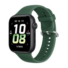 Per Honor Watch 5 cinturino in silicone morbido con fibbia argentata tinta unita (verde scuro)