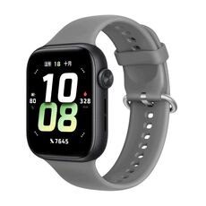 Per Honor Watch 5 cinturino in silicone morbido con fibbia argentata tinta unita (grigio scuro)