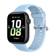 Per Honor Watch 5 cinturino in silicone morbido con fibbia argentata tinta unita (blu)