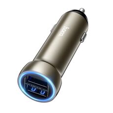Caricabatteria da auto a doppia porta USB-A Hoco Z54 Prosperous (oro)