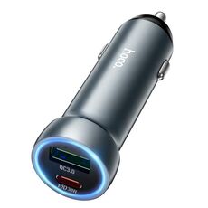 Caricabatteria da auto a doppia porta Hoco Z54A Prosperous PD30W e QC3.0 (grigio)