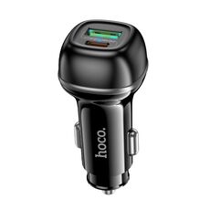 Caricabatteria da auto Hoco Z58A Rank Dual Port PD30W e QC3.0 (nero)