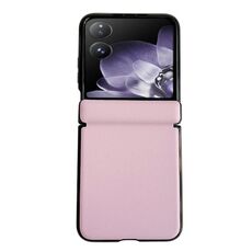Per Xiaomi Mix Flip Custodia per telefono con struttura in pelle tinta unita con asse magnetico integrato (rosa)