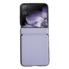 Per Xiaomi Mix Flip Custodia per telefono con struttura in pelle tinta unita con asse magnetico integrato (viola)