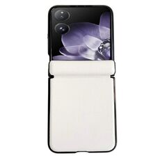 Per Xiaomi Mix Flip Custodia per telefono con struttura in pelle tinta unita con asse magnetico integrato (bianco)