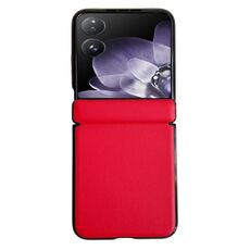 Per Xiaomi Mix Flip Custodia per telefono con struttura in pelle tinta unita con asse magnetico integrato (rosso)