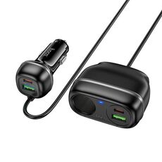 hoco Z59A Rank Dual PD30W e Dual QC3.0 Caricabatteria per auto con accendisigari (nero)