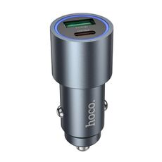Caricabatterie per auto multiprotocollo a doppia porta Hoco Z60 Bloom PD30W e QC3.0 (grigio metallizzato)