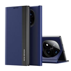 Per Xiaomi Redmi Note 14 Pro+ 5G Custodia per telefono in pelle con rivestimento elettrolitico laterale (blu scuro)