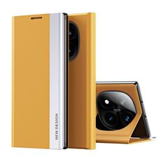 Per Xiaomi Redmi Note 14 Pro+ 5G Custodia per telefono in pelle con rivestimento elettrolitico laterale (giallo)