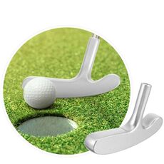 Testa di ricambio per putter da golf a doppia faccia per asta anteriore da 9,5 mm (argento)