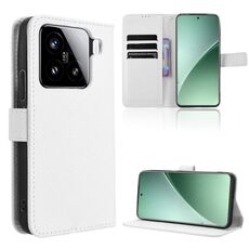 Per Xiaomi 15 Custodia in pelle con texture a diamante (bianca)