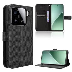 Per Xiaomi 15 Custodia in pelle con texture a diamante (nero)