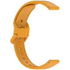 Cinturino per orologio in silicone con fibbia a chiodo tinta unita da 12 mm (giallo)