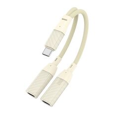 Adattatore audio 2 in 1 da tipo C a doppio tipo C da 60 W (albicocca)