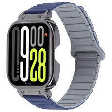 Per Redmi Watch 5 / Watch 4 Cinturino in silicone magnetico a forma di I con cornice nera in metallo integrato (grigio indaco)