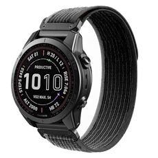 Per Garmin 22mm Loop Nylon Hook and Loop Fastener Quick Release Watch Band (Nero Grigio)
