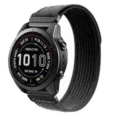 Per cinturino da orologio a sgancio rapido con chiusura a strappo in nylon da 22 mm Garmin (nero Starlight)